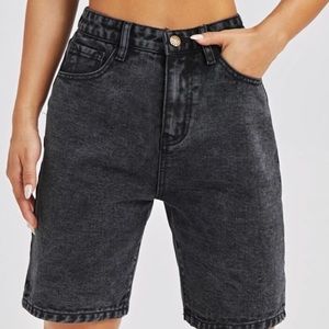 High Waist Bermuda Denim Shorts